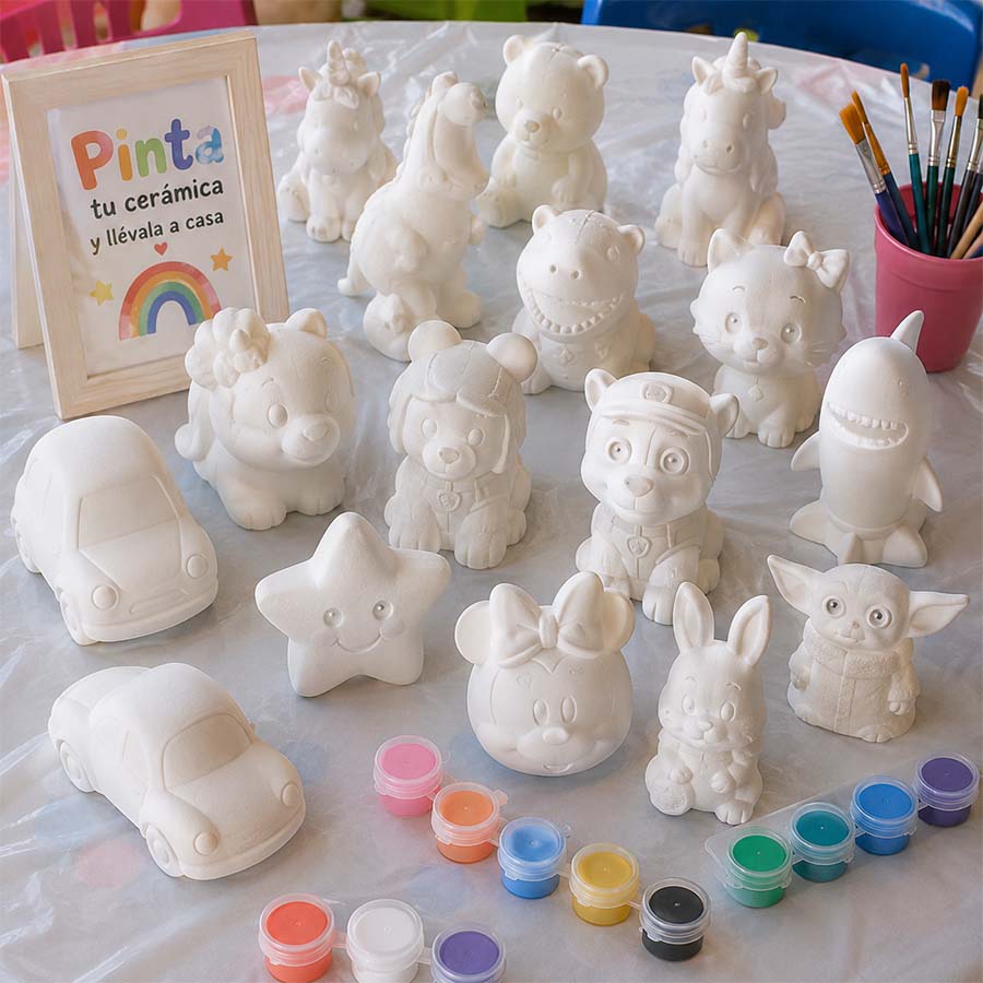 cerámicas para pintar, fiesta infantil playa del carmen